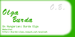 olga burda business card